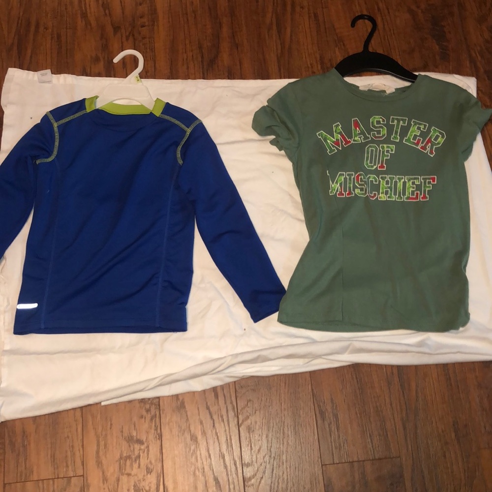 A blue and green shirt